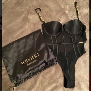 Meshki gold strap bodysuit